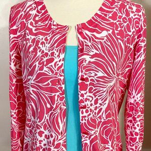 💖 So Cute On! Hot Pink & White Cardigan /C2